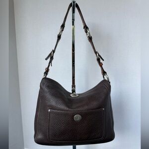 Coach Dark Brown Pebbled Leather Hobo Bag